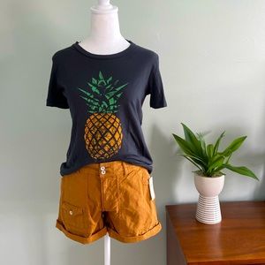 Anthropologie Sol Angeles Pineapple Graphic Tee NWOT Size Small